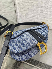 Dior Saddle Bag with Strap Blue Denim Dior Oblique Jacquard 25.5 x 20 x 6.5 cm - 5