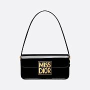 Miss Dior Flap Bag Black Patent Calfskin 22 x 11 x 6 cm - 1
