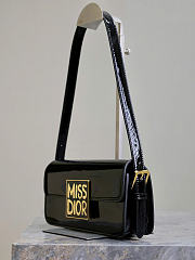 Miss Dior Flap Bag Black Patent Calfskin 22 x 11 x 6 cm - 3