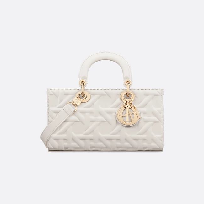 Medium Lady D-Joy Bag Latte Graphic Cannage Calfskin 26 x 13.5 x 5 cm - 1