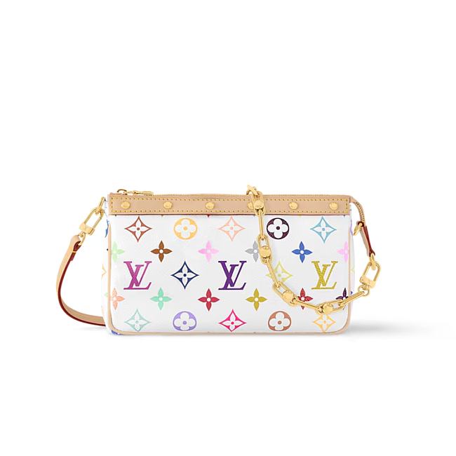Louis Vuitton x Takashi Murakami Pochette Accessoires White Multicolored 13 x 4 x 22 cm - 1
