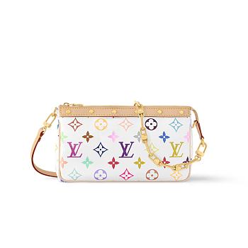 Louis Vuitton x Takashi Murakami Pochette Accessoires White Multicolored 13 x 4 x 22 cm