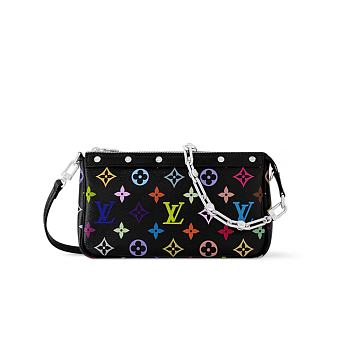 Louis Vuitton x Takashi Murakami Pochette Accessoires Black Multicolored 13 x 4 x 22 cm