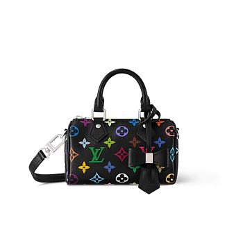 Louis Vuitton x Takashi Murakami Nano Speedy Black Multicolored 10 x 7.5 x 16 cm