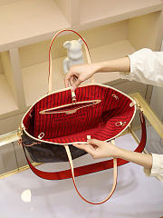 Louis Vuitton Neverfull Bandouliere MM Inside Out Monogram/Rouge Sari 28 x 14 x 31 cm - 3