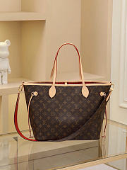 Louis Vuitton Neverfull Bandouliere MM Inside Out Monogram/Rouge Sari 28 x 14 x 31 cm - 6