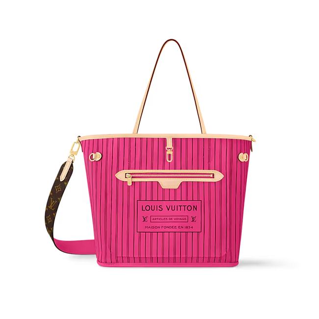 Louis Vuitton Neverfull Bandouliere MM Inside Out Monogram/Rose Pondichery 28 x 14 x 31 cm - 1