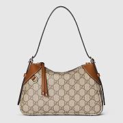GG Monogram coated fabric Beige and dark brown color 24cm - 1