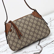 GG Monogram coated fabric Beige and dark brown color 24cm - 6