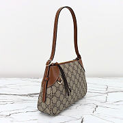 GG Monogram coated fabric Beige and dark brown color 24cm - 4