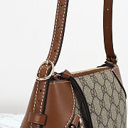 GG Monogram coated fabric Beige and dark brown color 24cm - 3