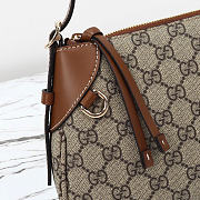GG Monogram coated fabric Beige and dark brown color 24cm - 2