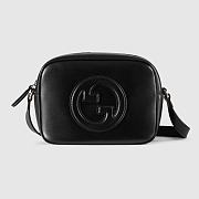 Gucci Blondie mini shoulder bag - Black smooth leather 21cm - 1