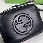 Gucci Blondie mini shoulder bag - Black smooth leather 21cm - 2
