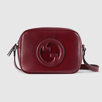 Gucci Blondie mini shoulder bag - Rosso Ancora red smooth leather 21cm