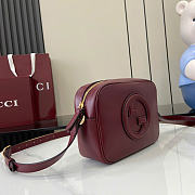 Gucci Blondie mini shoulder bag - Rosso Ancora red smooth leather 21cm - 5