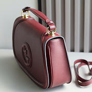 Gucci Blondie small top handle bag - Rosso Ancora red smooth leather 26cm - 5