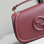 Gucci Blondie small top handle bag - Rosso Ancora red smooth leather 26cm - 3