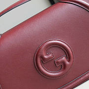 Gucci Blondie small top handle bag - Rosso Ancora red smooth leather 26cm - 2