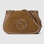 Gucci Blondie small shoulder bag - Brown suede 26cm - 1