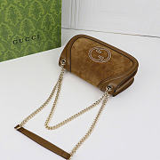 Gucci Blondie small shoulder bag - Brown suede 26cm - 3
