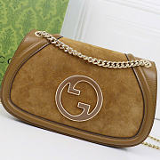 Gucci Blondie small shoulder bag - Brown suede 26cm - 2