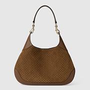 Gucci B small shoulder bag - Brown micro GG suede 41cm - 1