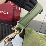 Gucci B small shoulder bag - Dark green micro GG suede 41cm - 4