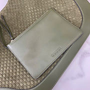 Gucci B small shoulder bag - Dark green micro GG suede 41cm - 6