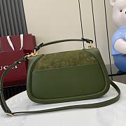 Gucci Blondie medium top handle bag - Dark green suede 32cm - 5