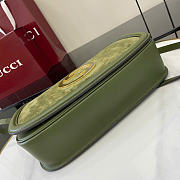 Gucci Blondie medium top handle bag - Dark green suede 32cm - 6