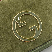 Gucci Blondie medium top handle bag - Dark green suede 32cm - 2