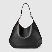 Gucci B medium shoulder bag - Black soft grainy leather 49cm - 1