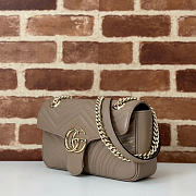 GG Marmont small shoulder bag - Taupe matelassé chevron leather 26cm - 5