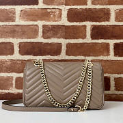 GG Marmont small shoulder bag - Taupe matelassé chevron leather 26cm - 3