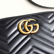 GG Marmont small shoulder bag - Black matelassé chevron leather 24cm - 5