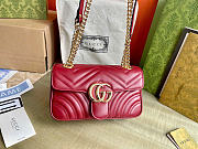 GG Marmont mini shoulder bag - Rosso Ancora matelassé chevron leather 22cm - 3
