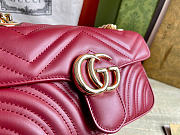 GG Marmont mini shoulder bag - Rosso Ancora matelassé chevron leather 22cm - 2