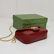 GG Marmont super mini bag - Rosso Ancora red matelassé chevron leather 16cm - 3