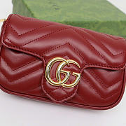GG Marmont super mini bag - Rosso Ancora red matelassé chevron leather 16cm - 4