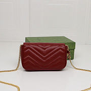 GG Marmont super mini bag - Rosso Ancora red matelassé chevron leather 16cm - 5