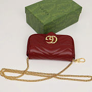 GG Marmont super mini bag - Rosso Ancora red matelassé chevron leather 16cm - 2