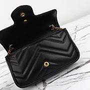 GG Marmont super mini bag - Black matelassé chevron leather with black leather 16cm - 4