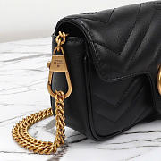 GG Marmont super mini bag - Black matelassé chevron leather with black leather 16cm - 3