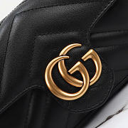 GG Marmont super mini bag - Black matelassé chevron leather with black leather 16cm - 2