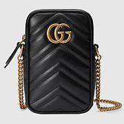 GG Marmont mini bag - lack matelassé chevron leather with a heart on the back 11cm - 1