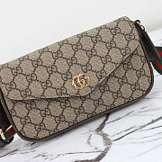 Gucci Ophidia mini bag - Beige and ebony GG Supreme canvas 22cm - 3