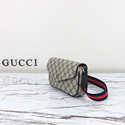 Gucci Ophidia mini bag - Beige and blue GG Supreme canvas 22cm - 4