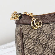 Gucci Ophidia small shoulder bag - Beige and dark brown GG Supreme canvas 25cm - 3