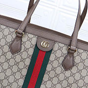 Gucci Ophidia medium tote bag - Beige/dark brown GG Supreme canvas, and brown leather trim 38cm - 2